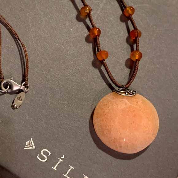 SILPADA Sterling Silver Red Adventurine Pearl Agate and quartzite Necklace - Picture 2 of 7